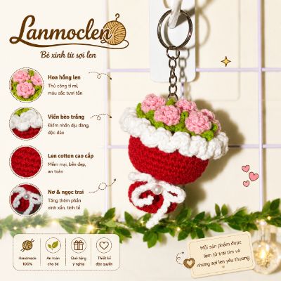 Bó hoa mini hoa hồng 0 - Lan Móc Len